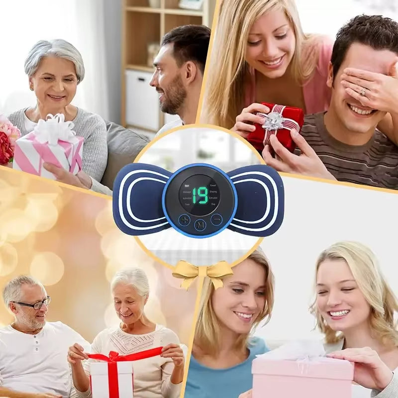 Electric Neck Massager with Adjustable Cervical Mini Massager, 4-Piece Replacement Patch Suitable for Full Body Massage