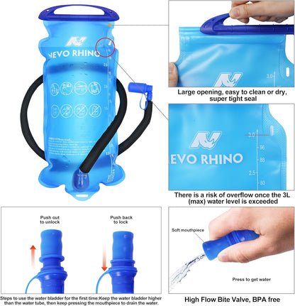 Hydration Backpack, Hydration Pack, Insulated Hiking Backpack with Water Bladder 3L for Hiking Cycling Running Biking Camping