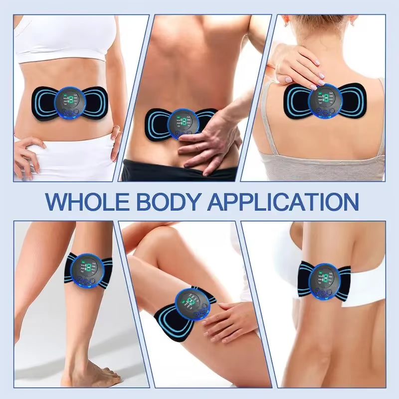 Electric Neck Massager with Adjustable Cervical Mini Massager, 4-Piece Replacement Patch Suitable for Full Body Massage